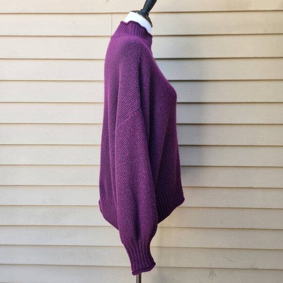 Nine West Plus Purple Turtleneck Sweater 221460 Solid Ribbed Trim - Picture 11 of 14